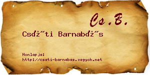 Csáti Barnabás névjegykártya