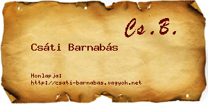 Csáti Barnabás névjegykártya